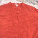 L.L.Bean  large peach color linen long sleeve top Photo 4