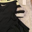 Nike 🆕  Black Athletic Shirt with Built in Striped Sports Bra Photo 5