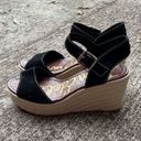 Sam Edelman  Women's Dimitree Espadrille Wedge Sandal Suede Upper Black Size 11‎ Photo 1