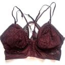 Aerie NWT  Joy Lace Padded Longline Bralette Royal Berry Size Medium M NEW Photo 0