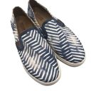 Olukai  Shoes Womens 7 Pehuea Pai Slip On Sneakers Blue White Canvas Stripe Low Photo 0