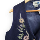 American Vintage Vintage PHD Blue Wool Floral Button Down Vest M Photo 1