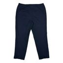 Lafayette 148 NY Size 12 Lexington Ankle Pants Side Zip Cropped Navy Blue Office Photo 4