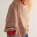 Free People NWT  We the Free Classic Striped Oversized Crewneck - Coffee Combo L Photo 0