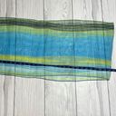 Vintage Blue  green sheet striped Italian scarf Photo 7