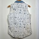 Looney Tunes Vintage 90s  Blues Button Down Sleeveless Shirt All Over Print Med Photo 4