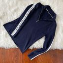 Tommy Hilfiger  LOGO Quarter Zip Sweater Navy White Size Medium Y2K Photo 0