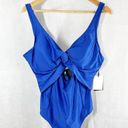 DKNY  LAPIS Peek-a-Boo Twist One-Piece Swimsuit Size 18 Photo 0