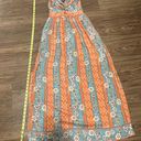 Angie NWT  Boho Knot Front Printed Maxi Dress Blue Orange Size Medium Photo 11