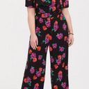 Torrid  Black‎ Pink Floral Off Shoulder Challis Jumpsuit 1X Photo 0