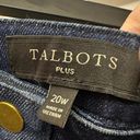 Talbots  Denim Button Front A Line Skirt Size 20W Dark Wash Midi Skirt Photo 3