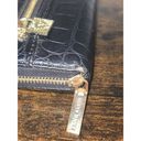 Anne Klein  Wallet Clutch Zip Around Charm Black Alligator Photo 5