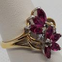 Ruby Gold Tone, Pink , & Clear Glass Ring Photo 1