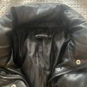 Pretty Little Thing Black Cropped Faux Leather Puffer Photo 1