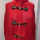 Michael Kors Michael  Chunky Knit Red Zipper Cardigan Sweater Dolman EUC Sz M Photo 1