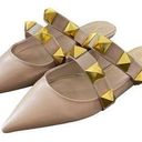 Valentino Garavani Valentino Beige Leather Rockstud-embellishment pointed-toe mules size 7.5 NEW! Photo 0