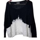 Wooden Ships  Oversized Skyline Black & White Boxed Pullover Sweater sz M / L Photo 0