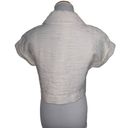 W By Worth  WOMEN WHITE GAUZE SHORT SWEATER CARDIGAN JACKET SIZE 2 BUTTON COTTON Photo 3