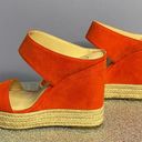 Jessica Simpson  Orange Faux Suede w/ Rope Bottom Wedge Size 8.5M Photo 3