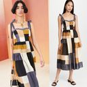 Ulla Johnson  Minerva Patchwork Midi Dress Blue Gold Size 8 Photo 2