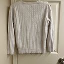 kim rogers White V neck cable knit golf tennis sweater pickle ball old money Photo 3