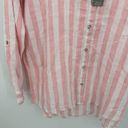 C&C California  Red White Striped 100% Linen Shirt Women's Size Large L NWT Photo 2