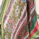 infinity Pink, green & turquoise  floral & stripe scarf Photo 1