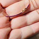 infinity Rose Gold Sterling Pink CZ  Bar Necklace Photo 4