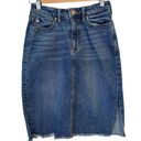 Dear John  Oakland Classic High Waisted Double Side Slit Denim Mini Skirt Size 25 Photo 3