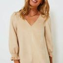 Tuckernuck  Faux Suede Easton Swing Blouse in Tan Photo 0