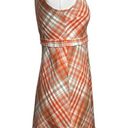 L.L.Bean  Linen/Cotton Faux Wrap A-Line Casual Plaid Sleeveless V-Neck Dress 8P Photo 2