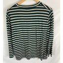 Vince  Stripe Bracelet Sleeve Crewneck T-shirt Green Tan Size XL Photo 5