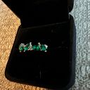 Gorgeous Stainless Steel Silver and Faux Emerald Ring Size 8 Photo 2