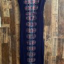 Xhilaration Blue v neck Bohemian dress the flowers lovely sleeveless side slits Photo 0