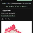 Jordan 1 mid hyper pink white Photo 5