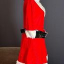 ma*rs Short Red Hooded Dress White Faux Fur Trim  Claus Santa Christmas Size L Photo 2