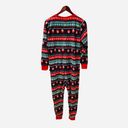 One Piece Christmas Pajamas PJs Fair Isle Frosty  Zip Up Red S Photo 2