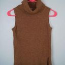 J.Crew  Factory Turtleneck Sweater Tank Brown Sleeveless Pullover Wool Blend XXS Photo 0