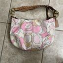 Coach  hobo canvas bag y2k pink shoulder purse
 Top zip pink white Photo 3