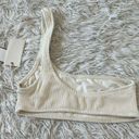 Good American  CRINKLE HOT SHOULDER BIKINI TOP IVORY SIZE 1/2 Photo 5