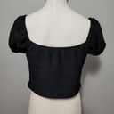 Haute Monde Buckle  black puff sleeve crop top size xl Photo 4