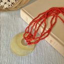 American Vintage Vintage “Naida” Coral and Seashell Beaded Necklace Beachy Nautical Holiday Vacation Photo 2