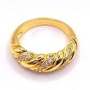 Twisted NWT Croissant Ring Chunky  Braided Rhinestones Dome Ring Signet Band Ring Photo 1