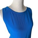 Eileen Fisher  Long Midi Dress 100% Silk Blue Tie Back Waist Split Women's Size S Photo 2