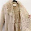 Jones New York Faux Suede Faux Fur Trim Long Coat Cream Size S Photo 9