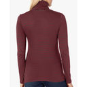 Pendleton  Women's Striped Red Cabernet Long Sleeve Pima Cotton Turtleneck Tee Photo 3