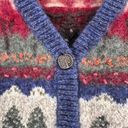 Northern Reflections Vintage  Button Front Sweater Vest Blue White Small Trees Photo 3