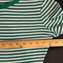 Jasmine & Ginger  Women’s Green White Striped Long Sleeve Henley Size medium Photo 6