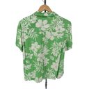 Caribbean Joe  90s Vintage Lime Green Tropical Floral Button Down Top Photo 5