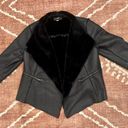 Alfani Womens Faux-Shearling-Lined Moto Jacket Black Photo 2